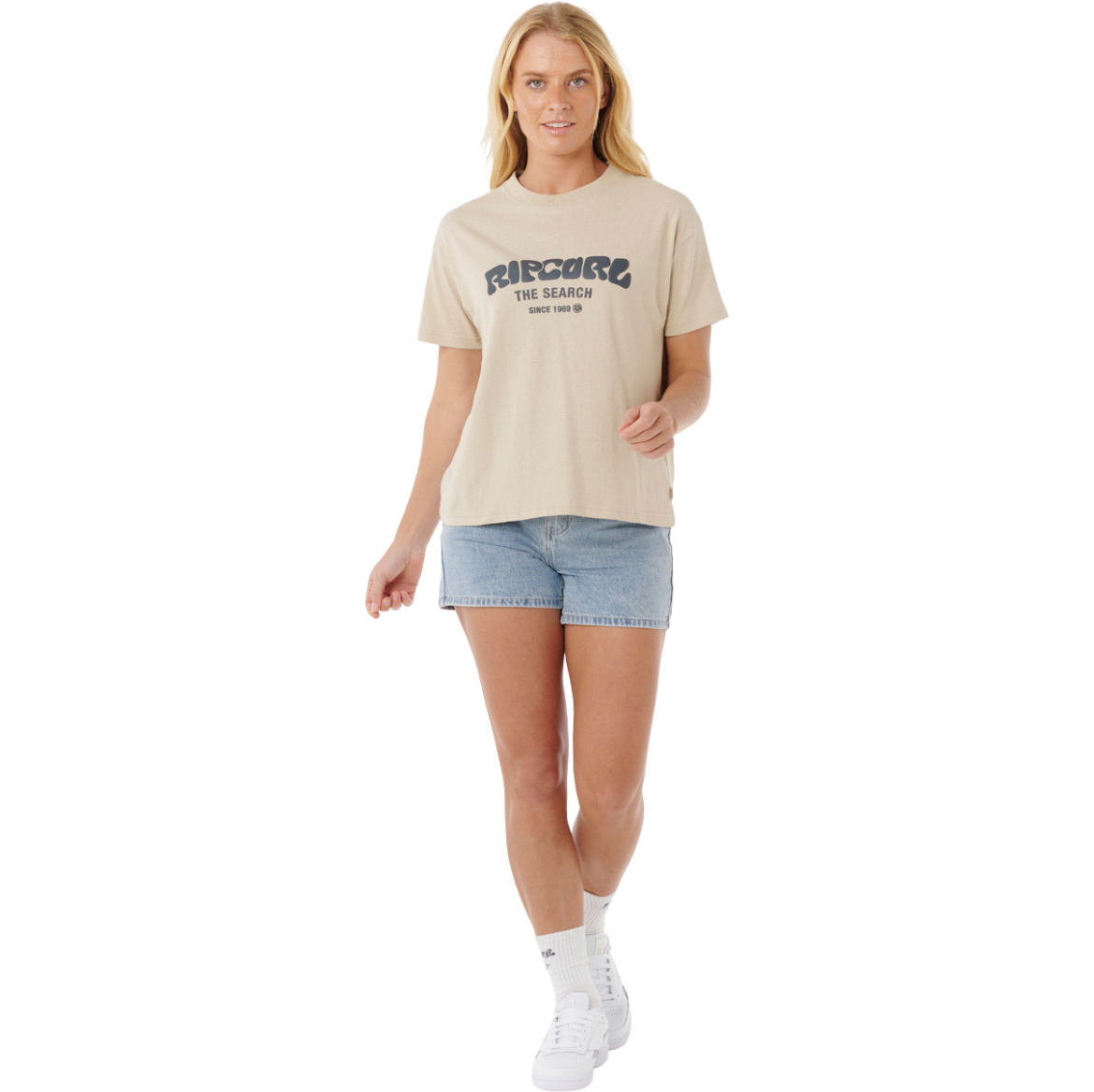 2025 Rip Curl Dame Surf Puff Relaxed T-shirt 0HXWTE - Natural